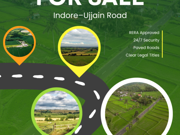 Plots for sale in Indore Ujjain Road with modern infrastructure and road connectivity