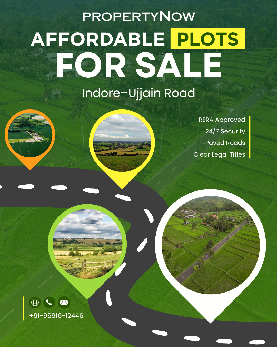 Plots for sale in Indore Ujjain Road with modern infrastructure and road connectivity