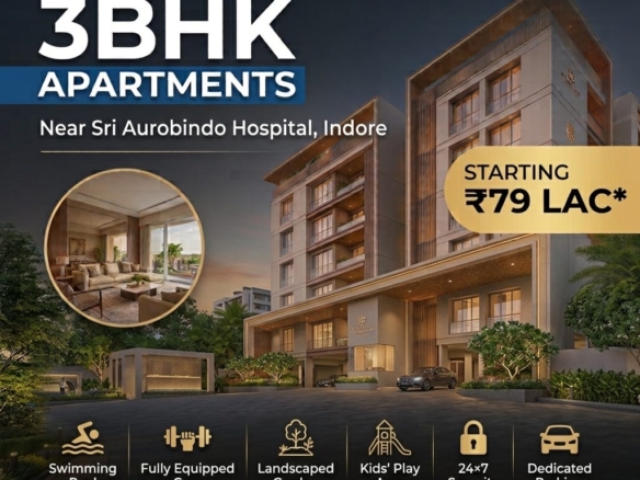 Luxury 3BHK Flat (Apartment) for Sale in Indore
